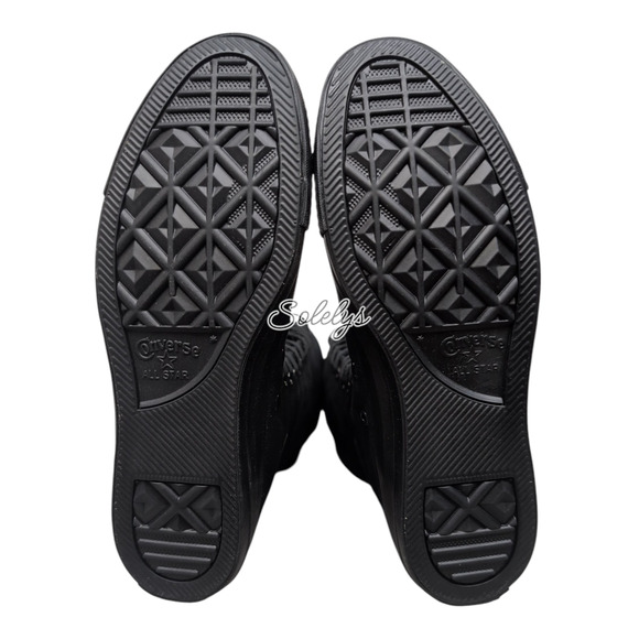 Converse CTAS XXHI Womens 6 Black White Knee High Canvas Zip Back Sneaker Boot - Picture 7 of 9